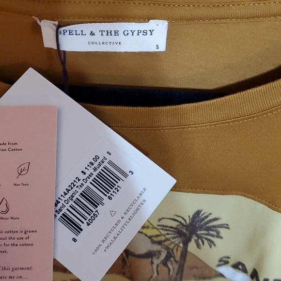 NWT Spell White Sands Organic Tee Dress - Picture 6 of 10